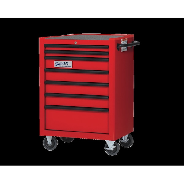 Williams Rolling Cabinet, 7 Drawer, Black, Steel, 26 in W x 20 in D x 38 in H W26RC7B - main