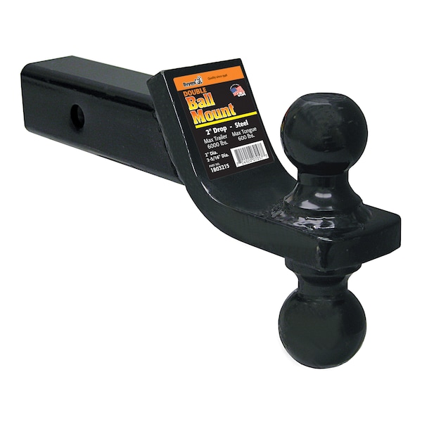Buyers Products Towing Ball Mount With Dual Black Balls - 2 Inch And 2-5/16 Inch Balls 1803215 - main