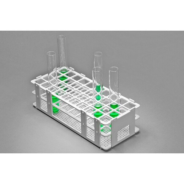 Bel-Art Bel-Art No-Wire Test Tube Rack: For 16-20mm Tubes, 40 Places, White F18745-0002 - main