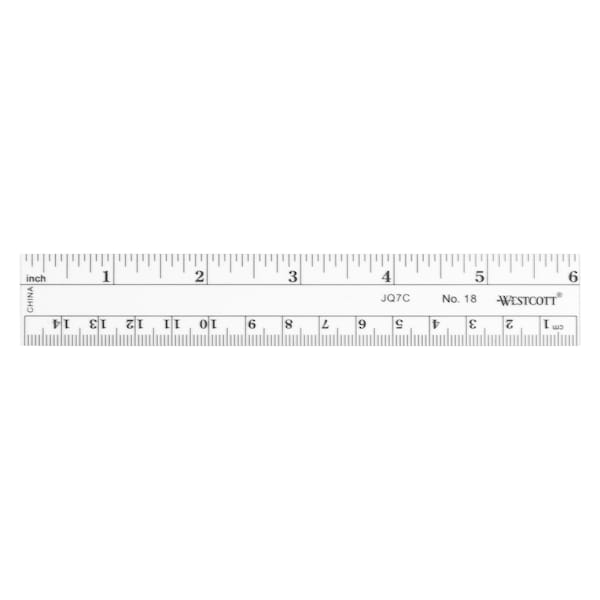 Westcott Rulers, 6"/15 cm Flexible Inch/Metric Ruler- Bulk Packed 18-BP