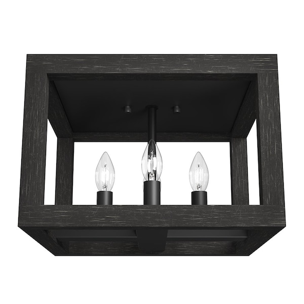 Hunter Flush Mount Light, Matte Black, 120 V, U 19088 - main