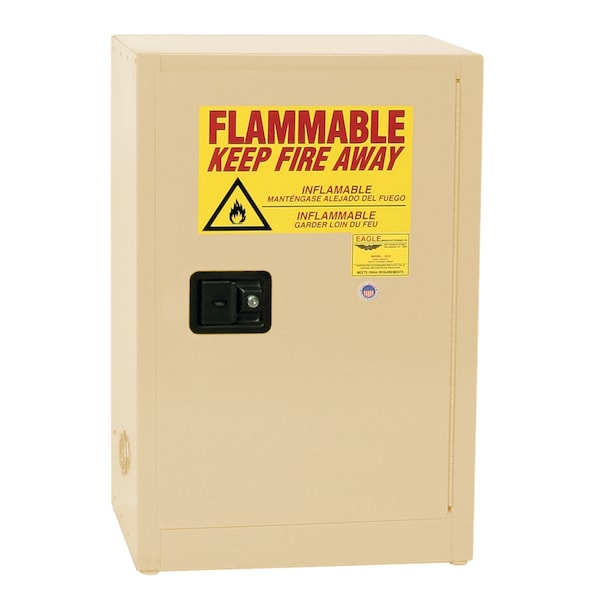 Eagle Mfg Flammable Safety Storage Cabinet, 12 gal, 1 Shelves, Steel, 23 1/4 in W x 35 in H x 18 in D, Beige 1924XBEI - main