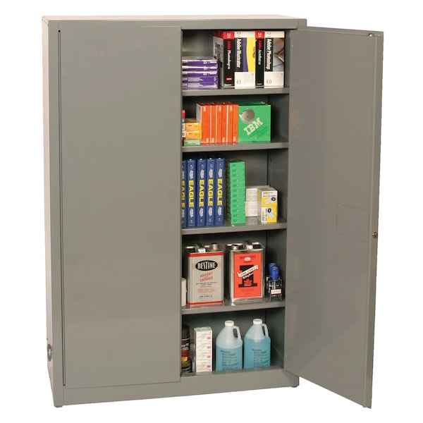 Eagle Mfg Flammable Safety Storage Cabinet, 45 gal, 2 Shelves, Steel, 43 in W x 65 in H x 18 in D, Gray 1947XGRAY - main