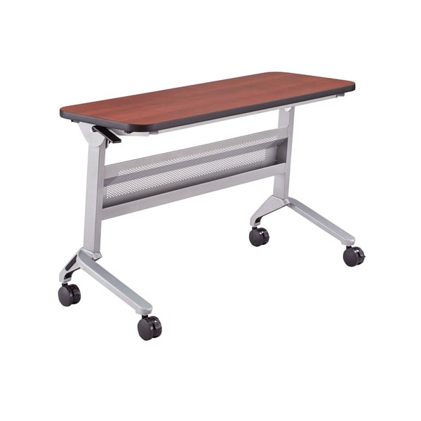 Safco Rectangle Flip-N-Go 18 x 48" Rectangular Training, 48 W, 18 L, 29 H, Laminate Top Top LF1848TSLVLCRM - main