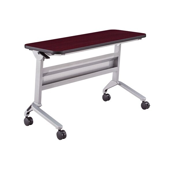 Safco Rectangle Flip-N-Go 18 x 48" Rectangular Training, 48 W, 18 L, 29 H, Laminate Top Top LF1848TSLVRMH - main