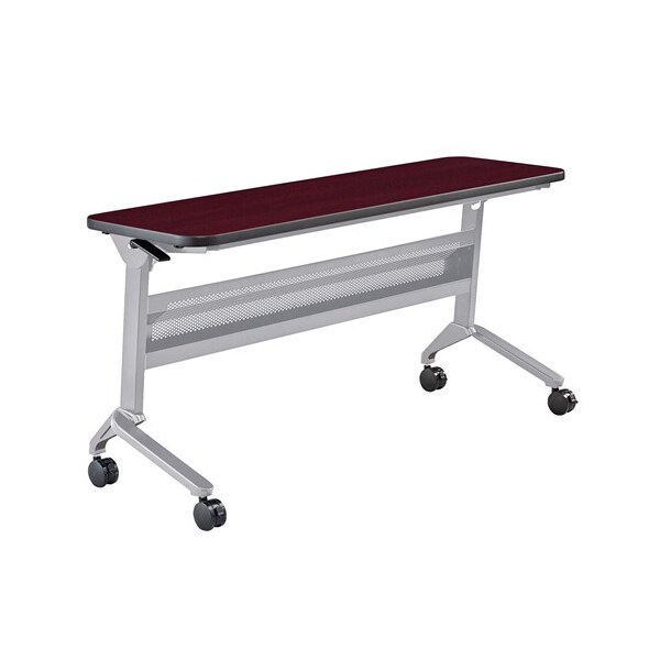 Safco Rectangle Flip-N-Go 18 x 60" Rectangular Training, 60 W, 18 L, 29 H, Laminate Top Top LF1860TSLVRMH - main