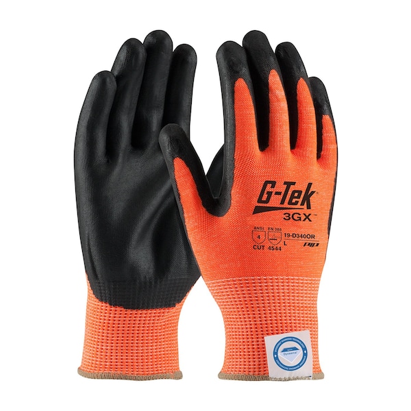 Pip HiVis Cut Resistant Coated Gloves, A4 Cut Level, Nitrile, XL, 12PK