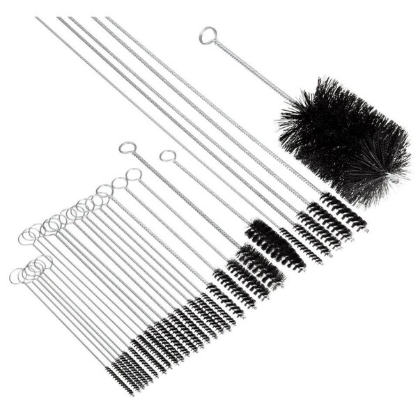 Brush Research 1EK- 29 Piece Nylon Twisted Wire Oil Line/Gallery Tube Brush Kit With Ring Handles 1EK - main