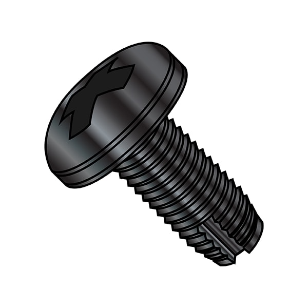 Zoro Select Concrete Screw, Pan, Steel Black Oxide, 8000 PK 10081PPB - main