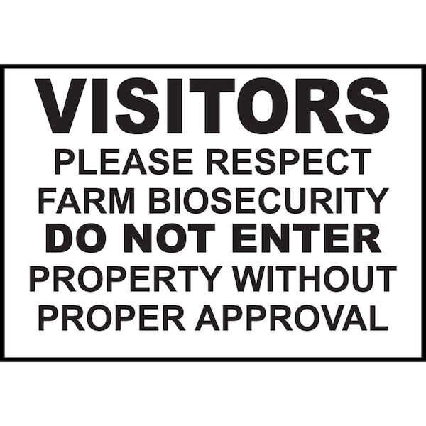 Zing Sign, Visitors, Farm Biosecurity, 10x14", PL 20019 - main