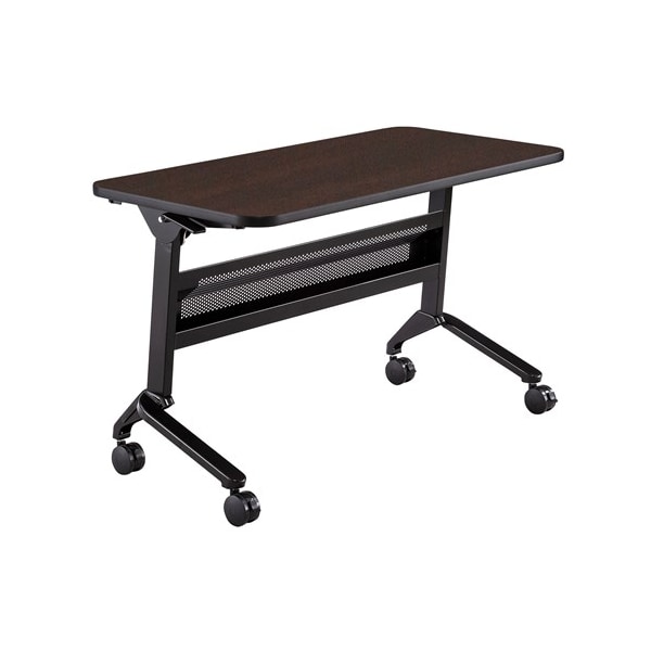 Safco Rectangle Flip-N-Go 24 x 48" Rectangular Training, 48 W, 24 L, 29 H, Laminate Top Top, Mocha LF2448TSLDCM - main