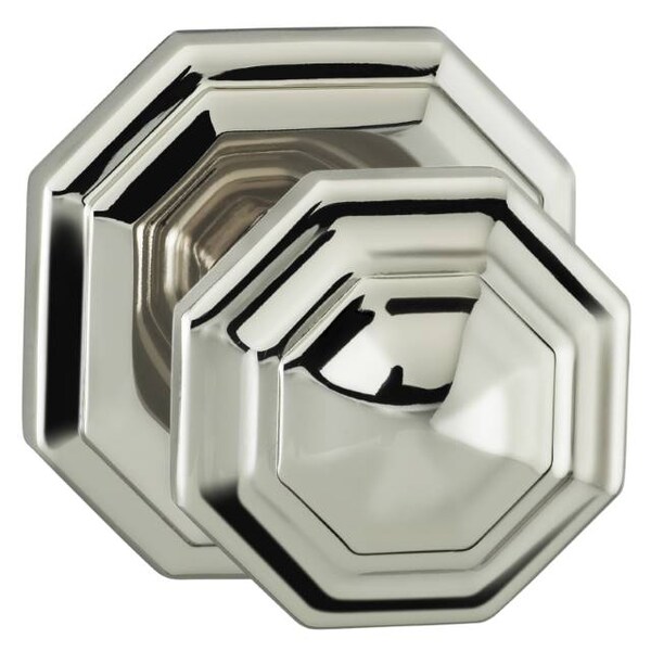 Omnia Knob 2-5/8" Rose Pass 2-3/8" BS T 1-3/8" Doors Bright Nickel 201 201/00.PA14