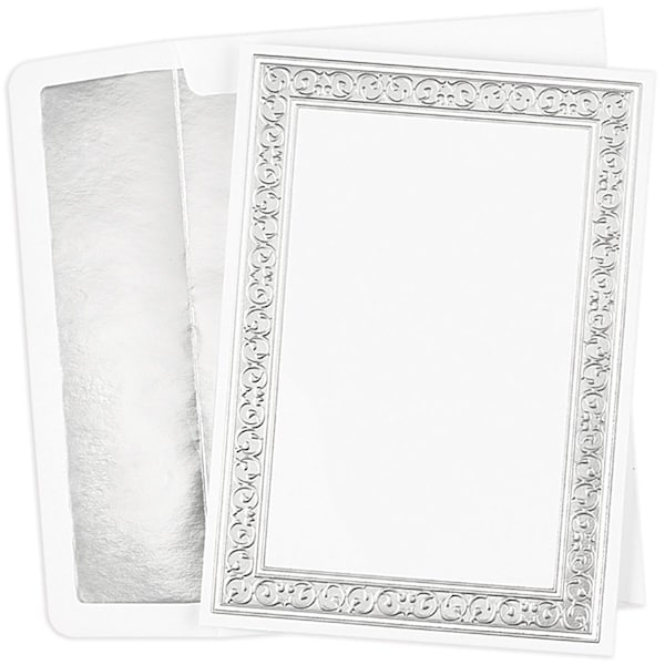 Great Papers Flat Card Invitation W/ Silver Foi, PK25 20103855 - main