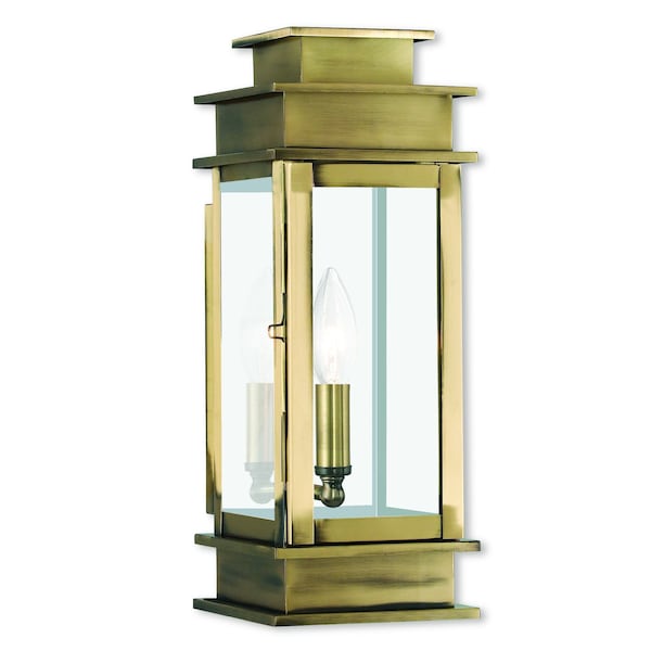 Livex Lighting Princeton 1 Light Antique Brass Outdoor Wall Lantern 2013-01 - main
