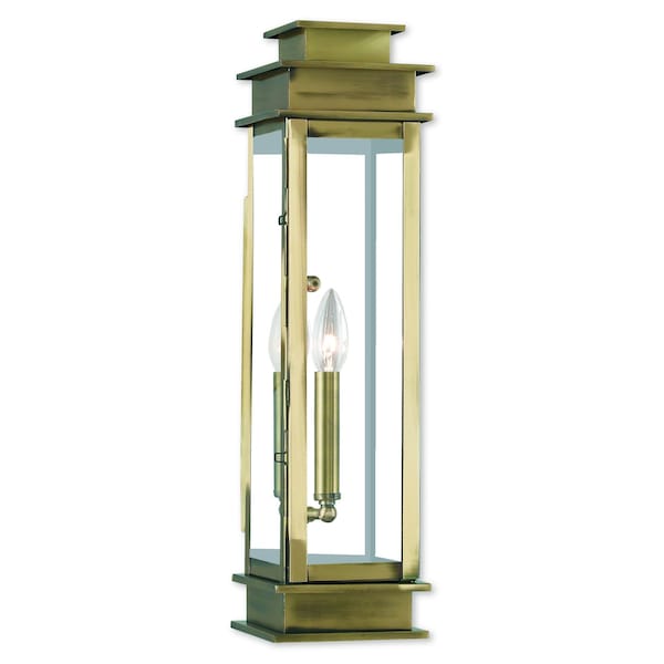 Livex Lighting Princeton 1 Light Antique Brass Outdoor Wall Lantern 20207-01 - main