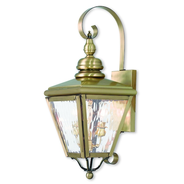 Livex Lighting Cambridge 2 Light Antique Brass Outdoor Wall Lantern 2031-01 - main