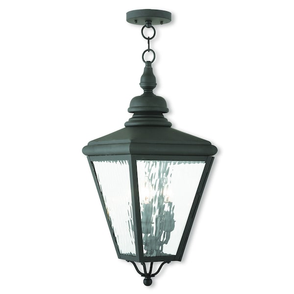 Livex Lighting Cambridge 3 Light Black Outdoor Pendant 2035-04 - main