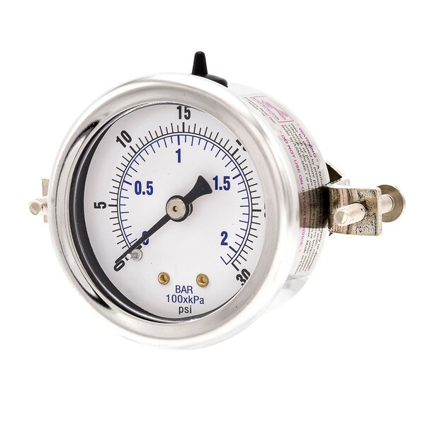 Pic Gauges 2 in Dial, 1/4 in NPT Male Center Back Location, Stainless Steel Case Material 203D-204C - main