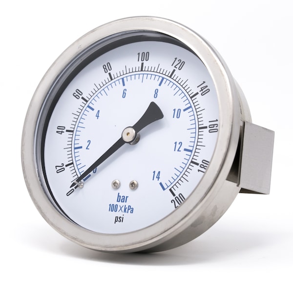 Pic Gauges 3 1/2 in Dial, 1/4 in NPT Male Lower Back Location, Stainless Steel Case Material 203D-354G - main