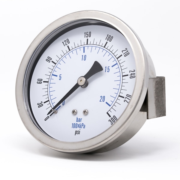 Pic Gauges 3 1/2 in Dial, 1/4 in NPT Male Lower Back Location, Stainless Steel Case Material 203D-354H - main