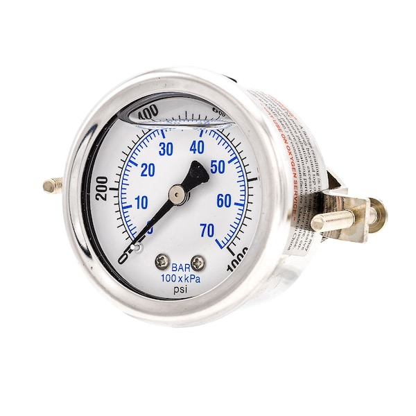 Pic Gauges 2 in Dial, 1/4 in NPT Male Center Back Location, Stainless Steel Case Material 203L-204M - main