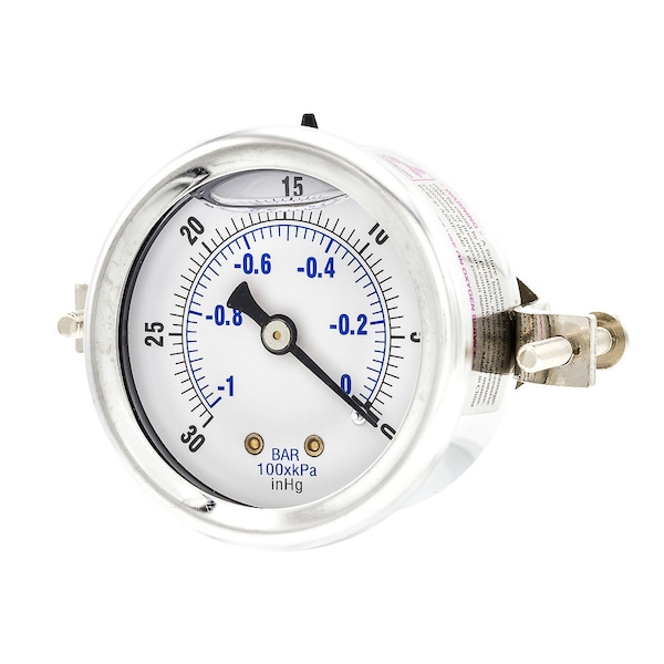 Pic Gauges 2 in Dial, 1/8 in NPT Male Center Back Location, Stainless Steel Case Material 203L-208A - main