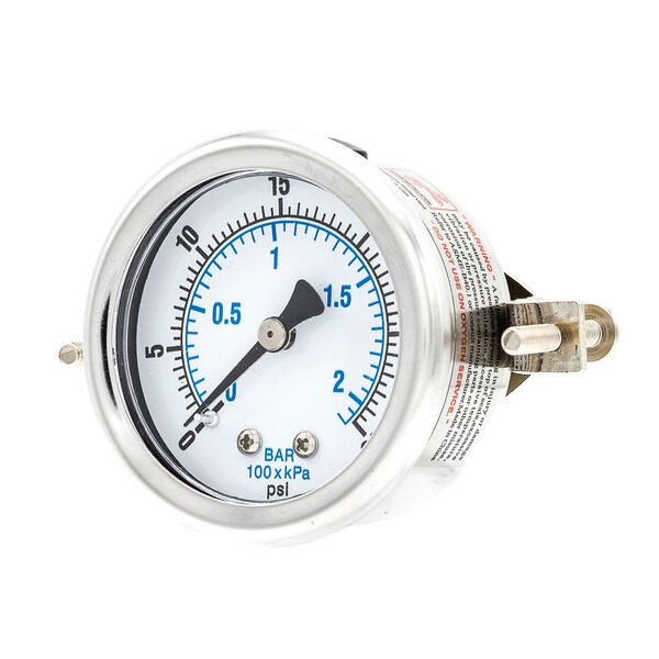 Pic Gauges Gauge, 2", 0/30psi, 1/8" CBM, LF, w/U-Clamp, 2 in Dial, 1/8 in NPT Male Center Back Location 203L-208C - main