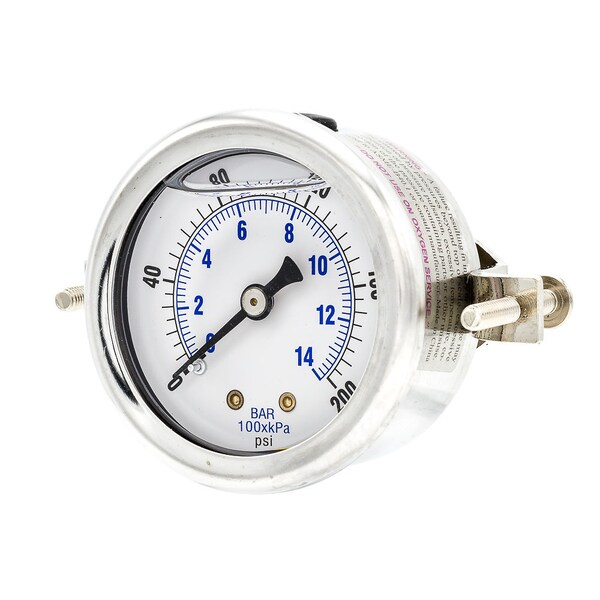 Pic Gauges 2 in Dial, 1/8 in NPT Male Center Back Location, Stainless Steel Case Material 203L-208G - main