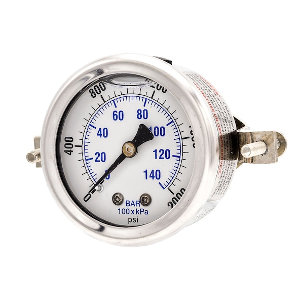 Pic Gauges 2 in Dial, 1/8 in NPT Male Center Back Location, Stainless Steel Case Material 203L-208O - main