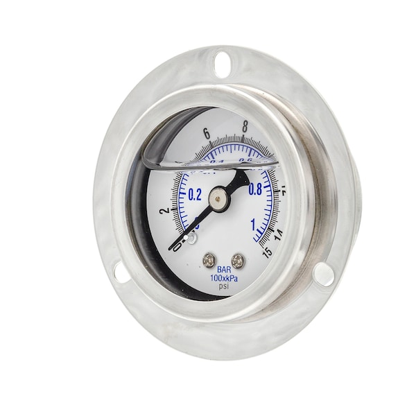 Pic Gauges 1 1/2 in Dial, 1/8 in NPT Male Center Back Location, Stainless Steel Case Material 204L-158B - main