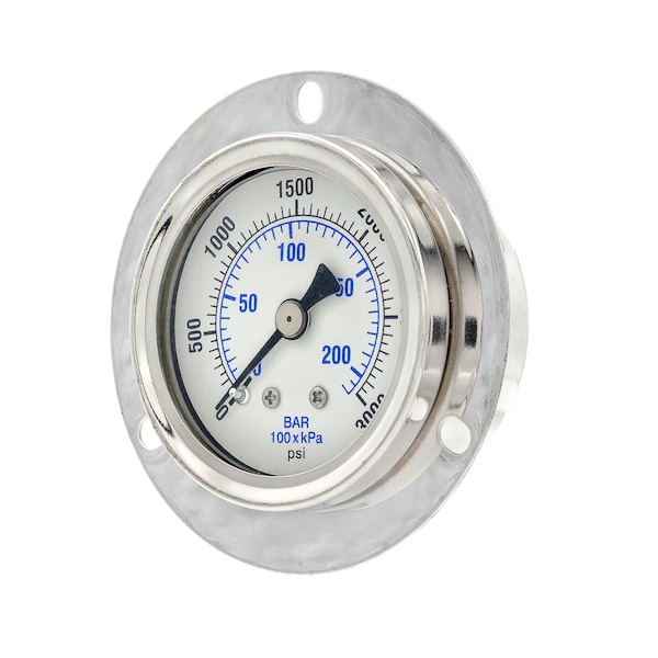 Pic Gauges 1 1/2 in Dial, 1/8 in NPT Male Center Back Location, Stainless Steel Case Material 204L-158P - main