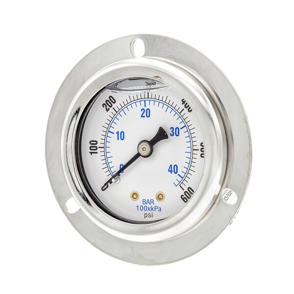 Pic Gauges 2 in Dial, 1/4 in NPT Male Center Back Location, Stainless Steel Case Material 204L-204K - main