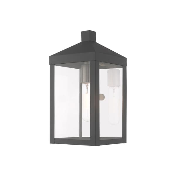 Livex Lighting Nyack 1 Light Scandinavian Gray Outdoor Wall Lantern 20582-76 - main