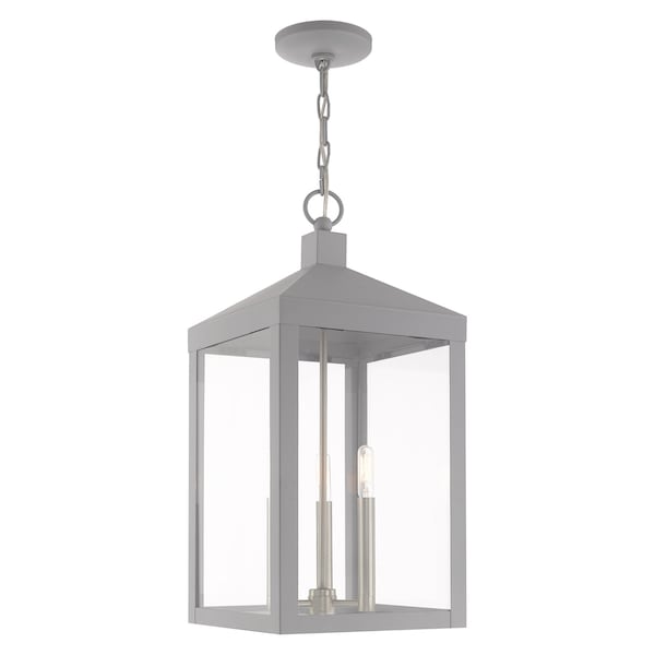 Livex Lighting Nyack 3 Light Nordic Gray Outdoor Pendant Lantern 20587-80 - main