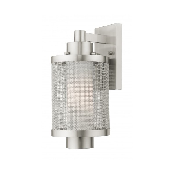 Livex Lighting Brushed Nickel Outdoor Wall Lantern, 1 Li 20682-91 - main
