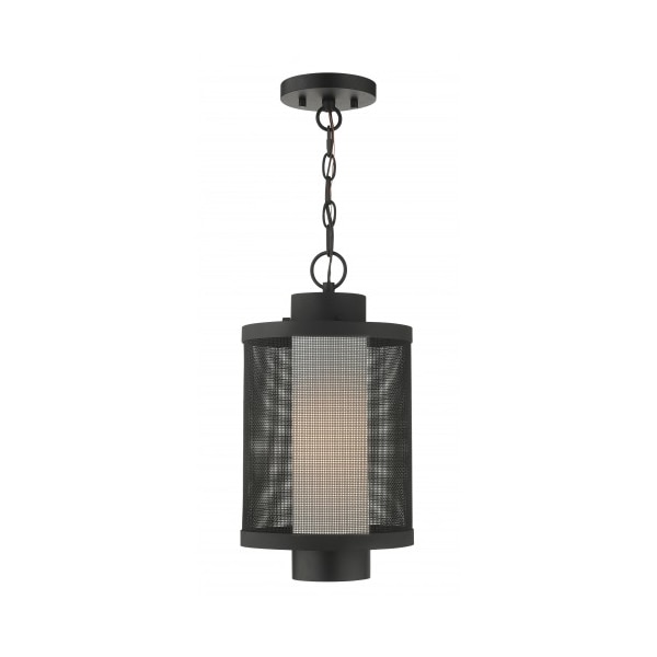 Livex Lighting Textured Black Outdoor Pendant Lantern, 1 20687-14 - main