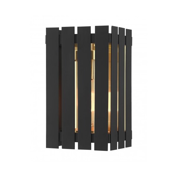 Livex Lighting Black with Satin Brass Accents Outdoor W 20751-04 - main