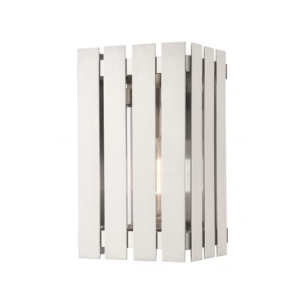 Livex Lighting Brushed Nickel Outdoor Wall Lantern, 1 Li 20751-91 - main