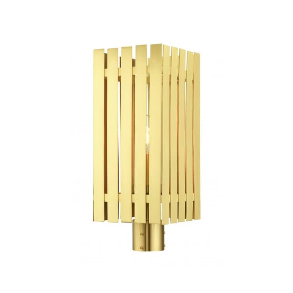 Livex Lighting Satin Brass Outdoor Post Top Lantern, 1 L 20756-12 - main
