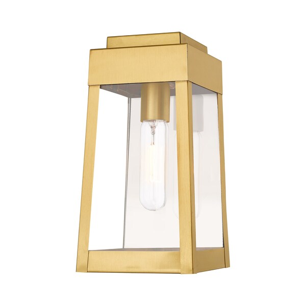 Livex Lighting Oslo 1 Light Satin Brass Outdoor Wall Lantern 20852-12 - main