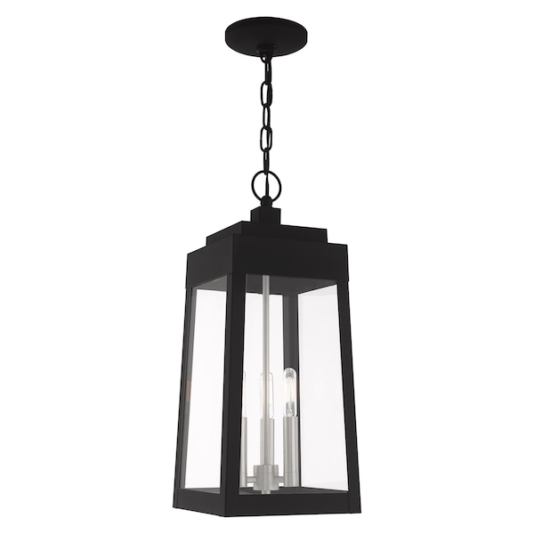Livex Lighting Oslo 3 Light Black Outdoor Pendant Lantern 20857-04 - main