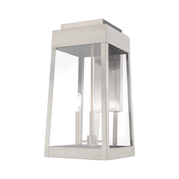 Livex Lighting Oslo 3 Light Brushed Nickel Outdoor Wall Lantern 20858-91 - main