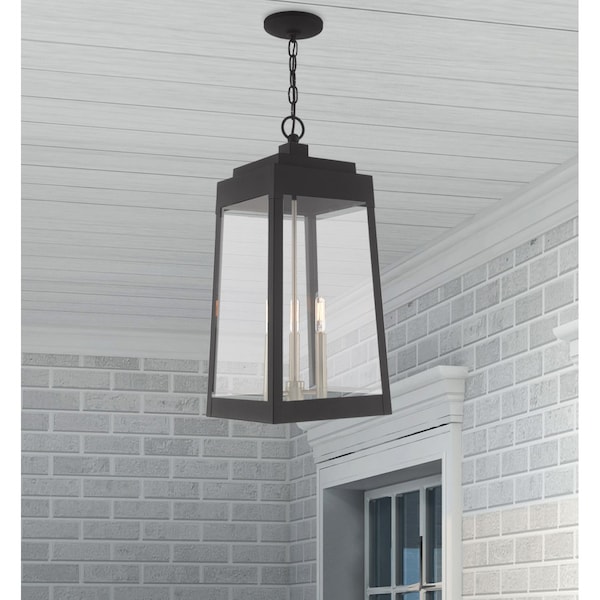Livex Lighting Oslo 3 Light Black Outdoor Pendant Lante 20860-04 - main