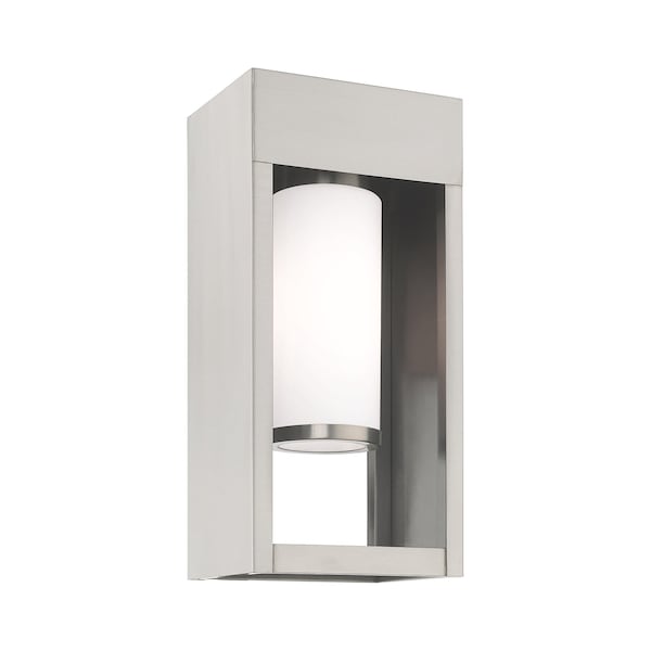 Livex Lighting Bleecker 1 Light Brushed Nickel Outdoor Wall Lantern 20982-91 - main