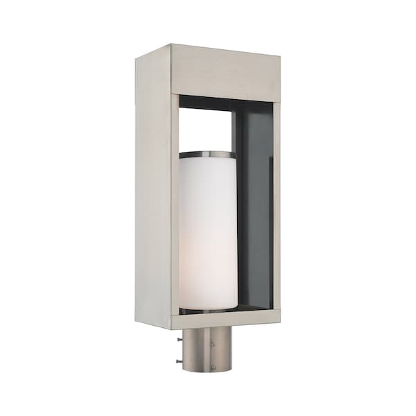 Livex Lighting Bleecker 1 Light Brushed Nickel Outdoor Post Top Lantern 20985-91 - main