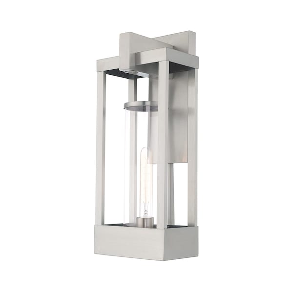 Livex Lighting Delancey 1 Light Brushed Nickel Outdoor Wall Lantern 20993-91 - main