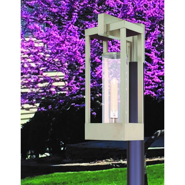 Livex Lighting Delancey 1 Light Brushed Nickel Outdoor Post Top Lantern 20996-91 - main