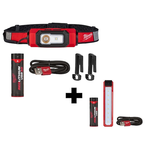 Milwaukee Tool Hard Hat Light, Pocket Flood Light, USB 211621, 211221