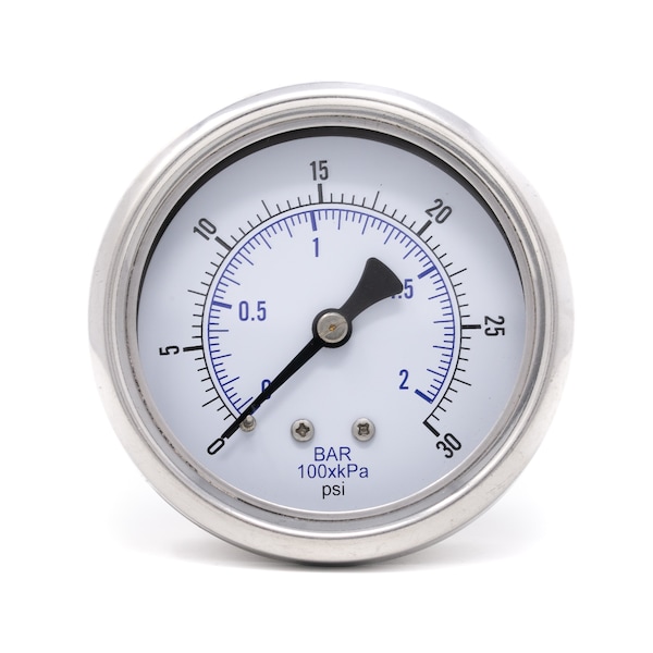 Pic Gauges 2 1/2 in Dial, 1/4 in NPT Male Center Back Location, Stainless Steel Case Material 212D-254C - main