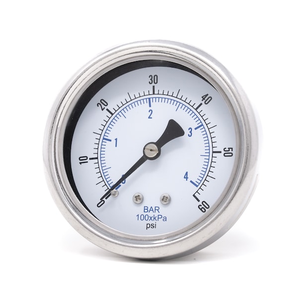 Pic Gauges 2 1/2 in Dial, 1/4 in NPT Male Center Back Location, Stainless Steel Case Material 212D-254D - main